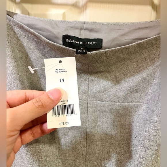 Banana Republic heathered grey wool peplum blouse- Size 14 - Picture 3 of 7